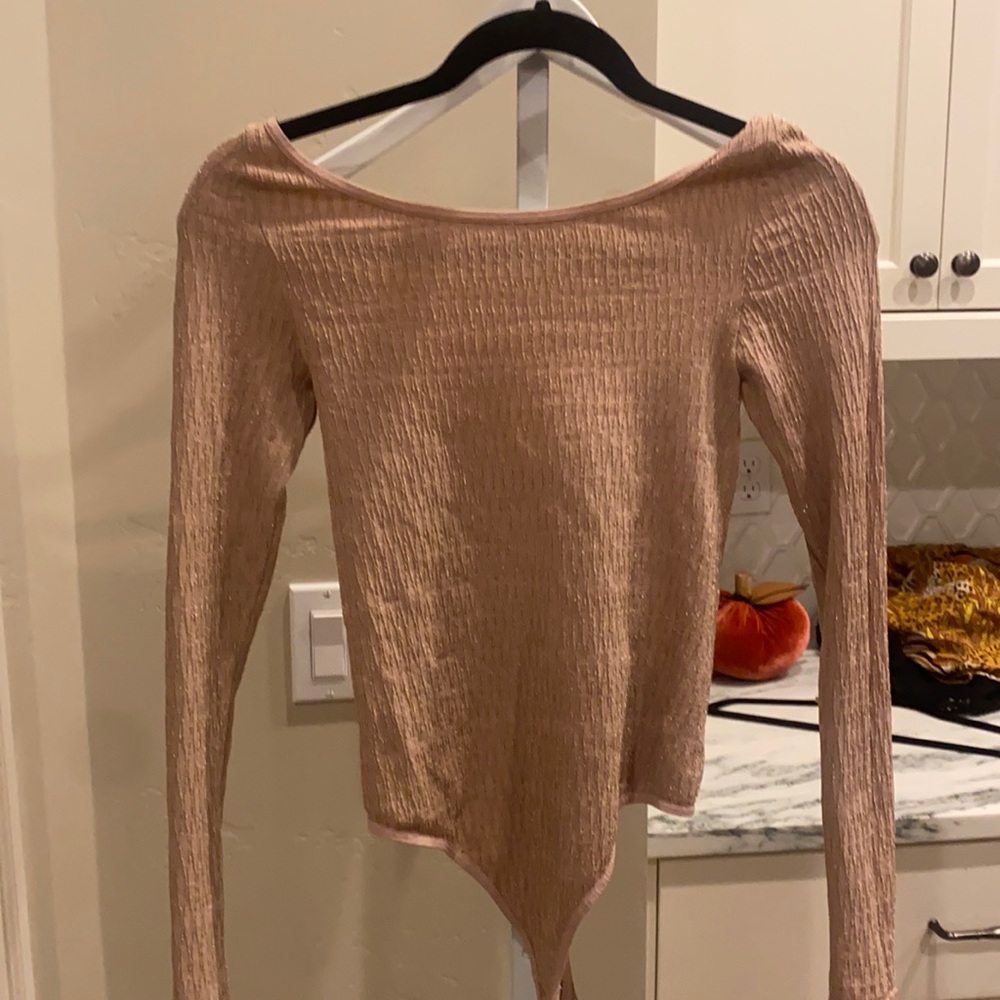 Metallic knit bodysuit